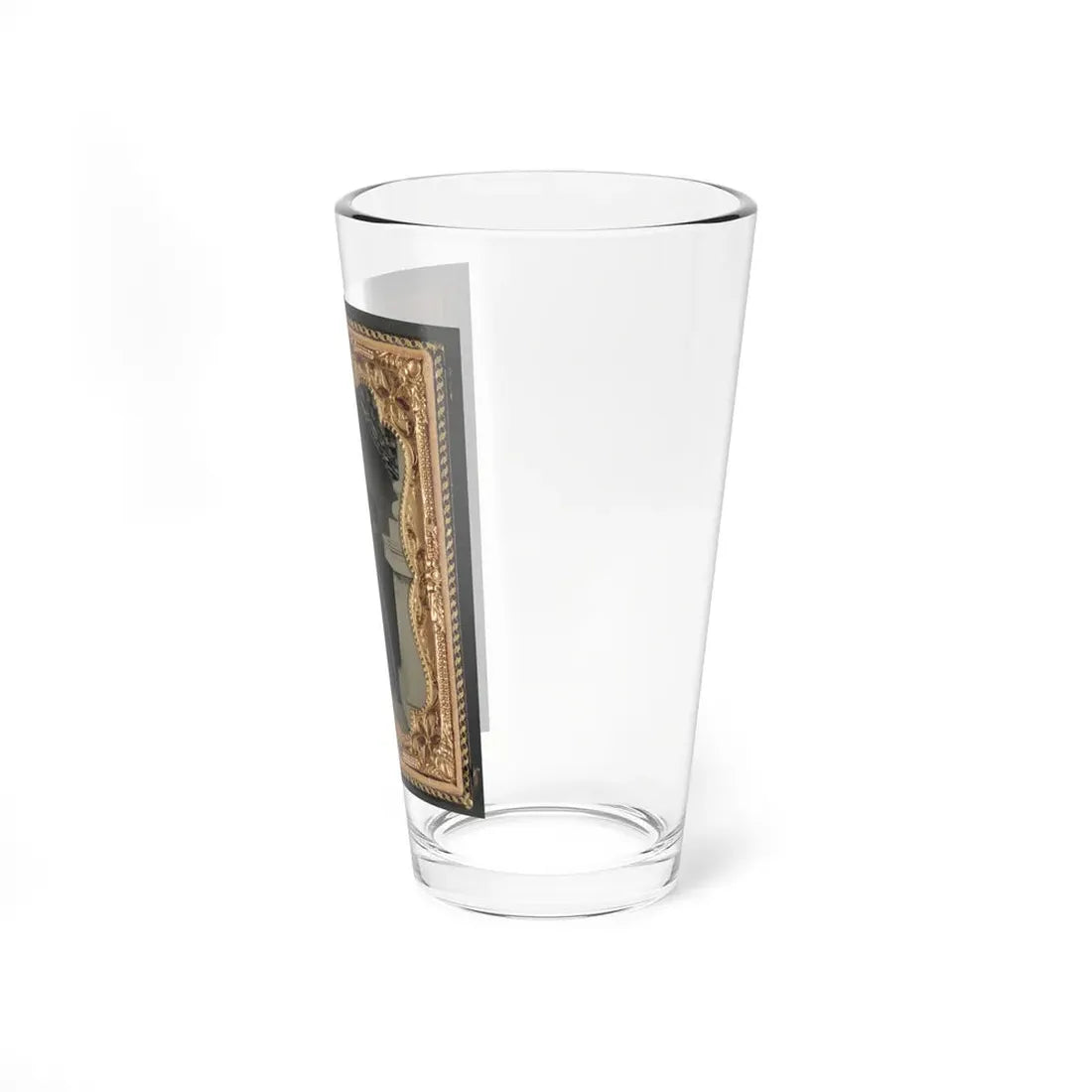 Unidentified Soldier In First Lieutenant's Uniform, Red Sash, Leather Gauntlets, And Spurs With Cavalry Sword (U.S. Civil War) Pint Glass 16oz - Go Mug Yourself
