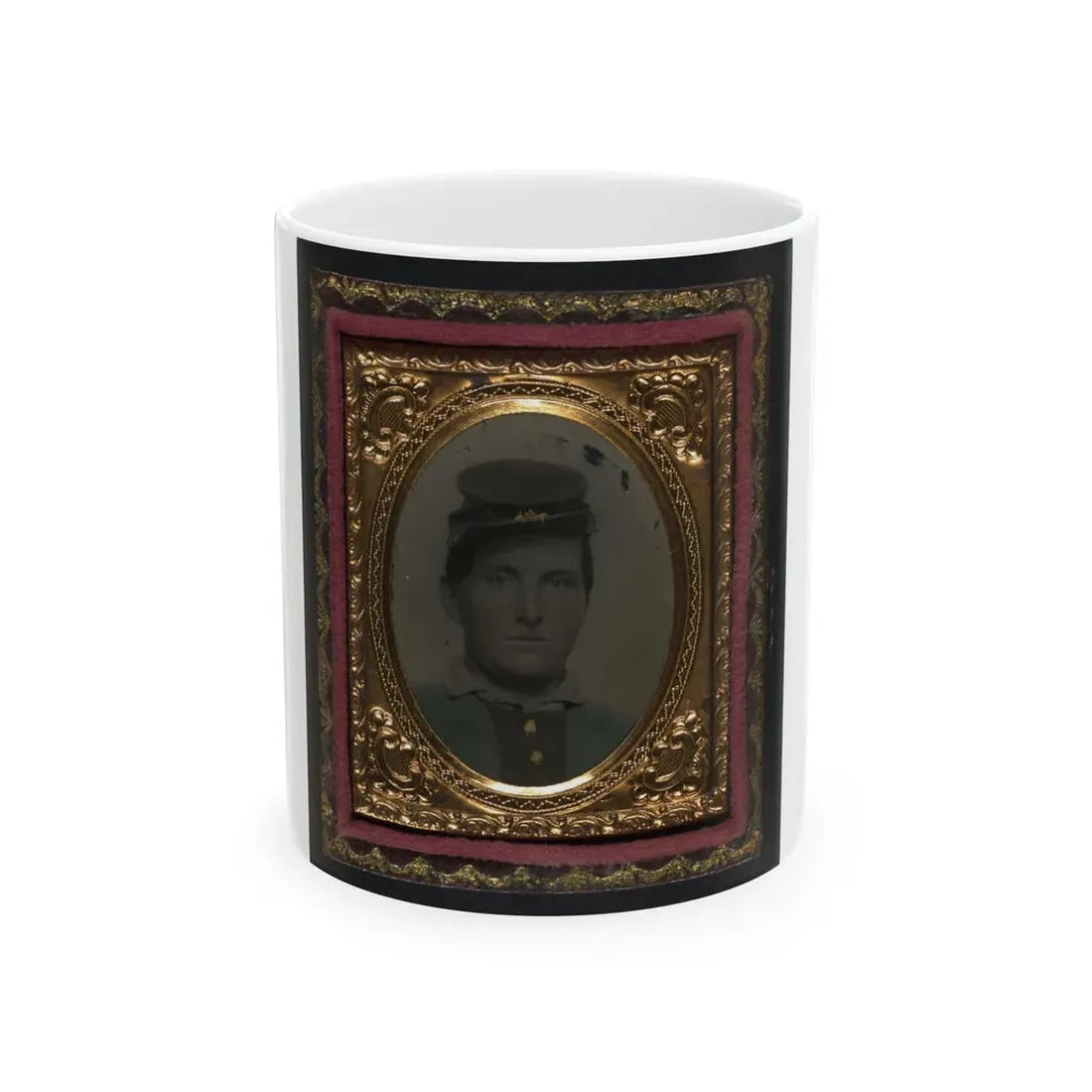 Unidentified Soldier In Forage Cap (U.S. Civil War) White Coffee Mug 11oz - Go Mug Yourself