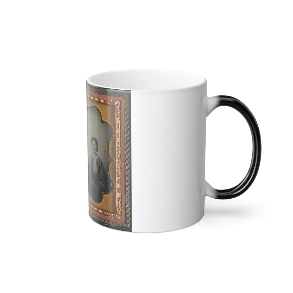 Unidentified Soldier in Infantry Uniform Sitting Between Two Women, Probably Relatives (U.S. Civil War) Color Changing Coffee Mug 11oz-Go Mug Yourself