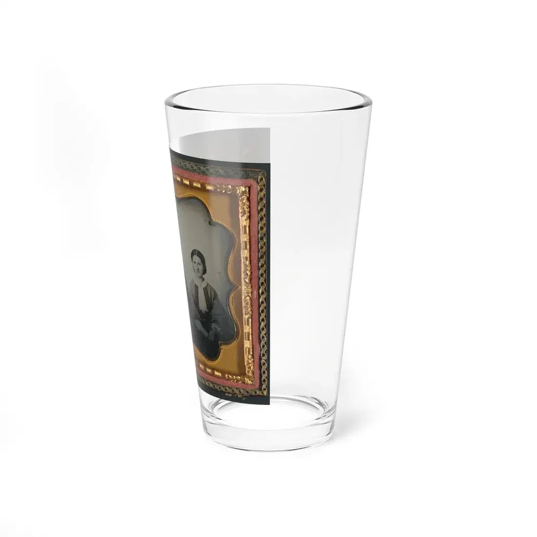Unidentified Soldier In Infantry Uniform Sitting Between Two Women, Probably Relatives (U.S. Civil War) Pint Glass 16oz - Go Mug Yourself