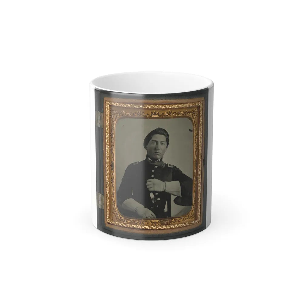 Unidentified Soldier in Uniform and Gauntlets, Probably Union Uniform (U.S. Civil War) Color Changing Coffee Mug 11oz-11oz-Go Mug Yourself
