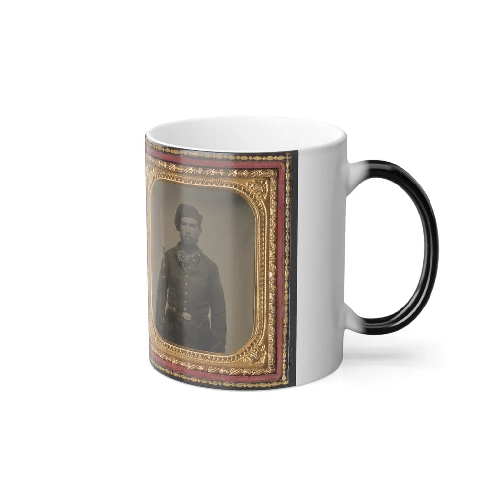 Unidentified Soldier in Union Infantry Uniform and Volunteer Maine Militia Belt Buckle With Bayoneted Musket (U.S. Civil War) Color Changing Coffee Mug 11oz-Go Mug Yourself