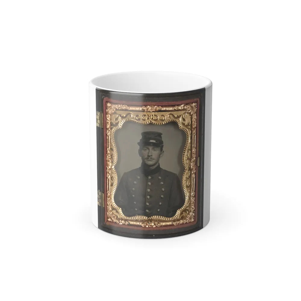 Unidentified Soldier in Union Jacket With Massachusetts State Seal Buttons (U.S. Civil War) Color Changing Coffee Mug 11oz-11oz-Go Mug Yourself