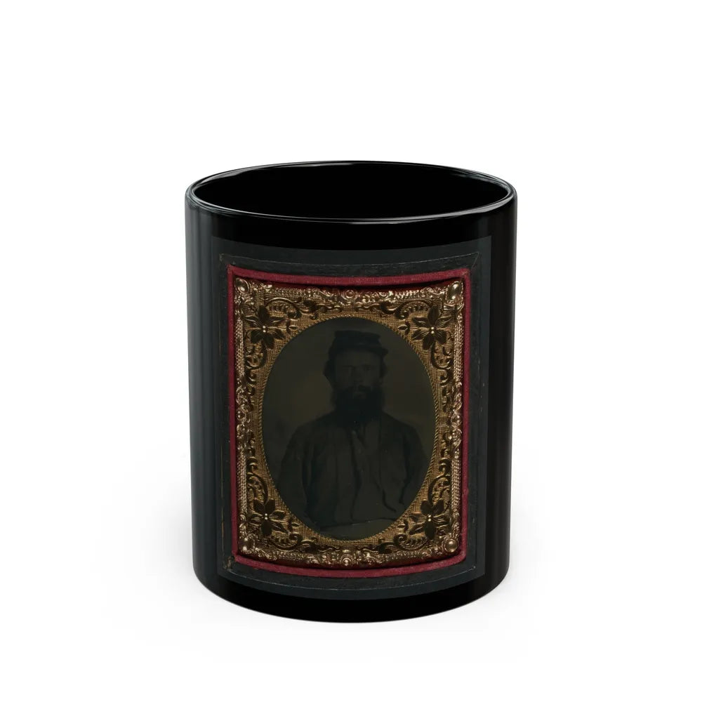 Unidentified Soldier In Union Uniform And Forage Cap 001(2) (U.S. Civil War) Black Coffee Mug-11oz-Go Mug Yourself