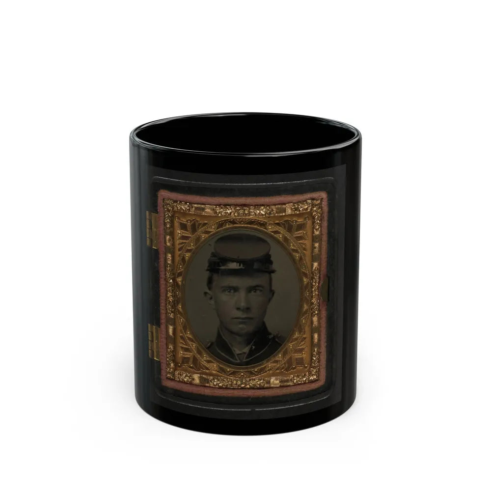 Unidentified Soldier In Union Uniform And Forage Cap 001(3) (U.S. Civil War) Black Coffee Mug-11oz-Go Mug Yourself