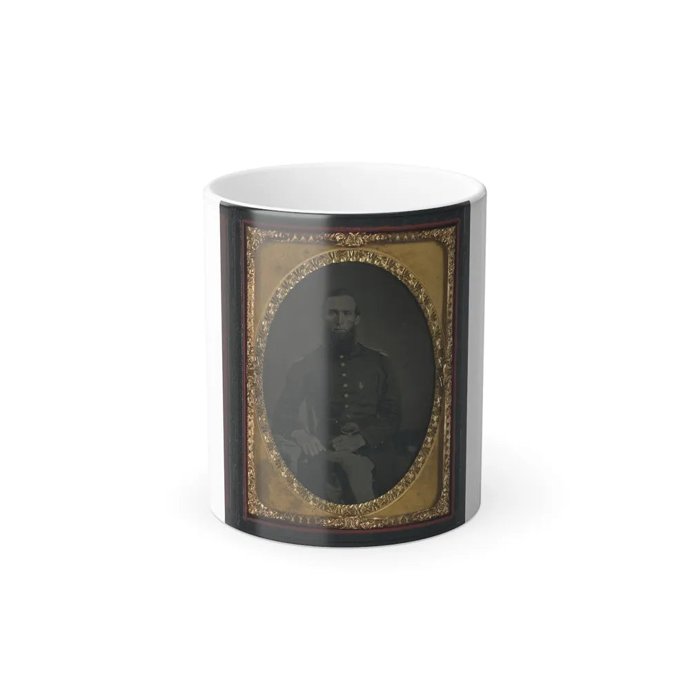 Unidentified Soldier in Union Uniform and Ohio Volunteer Militia Belt Buckle (U.S. Civil War) Color Changing Coffee Mug 11oz-11oz-Go Mug Yourself