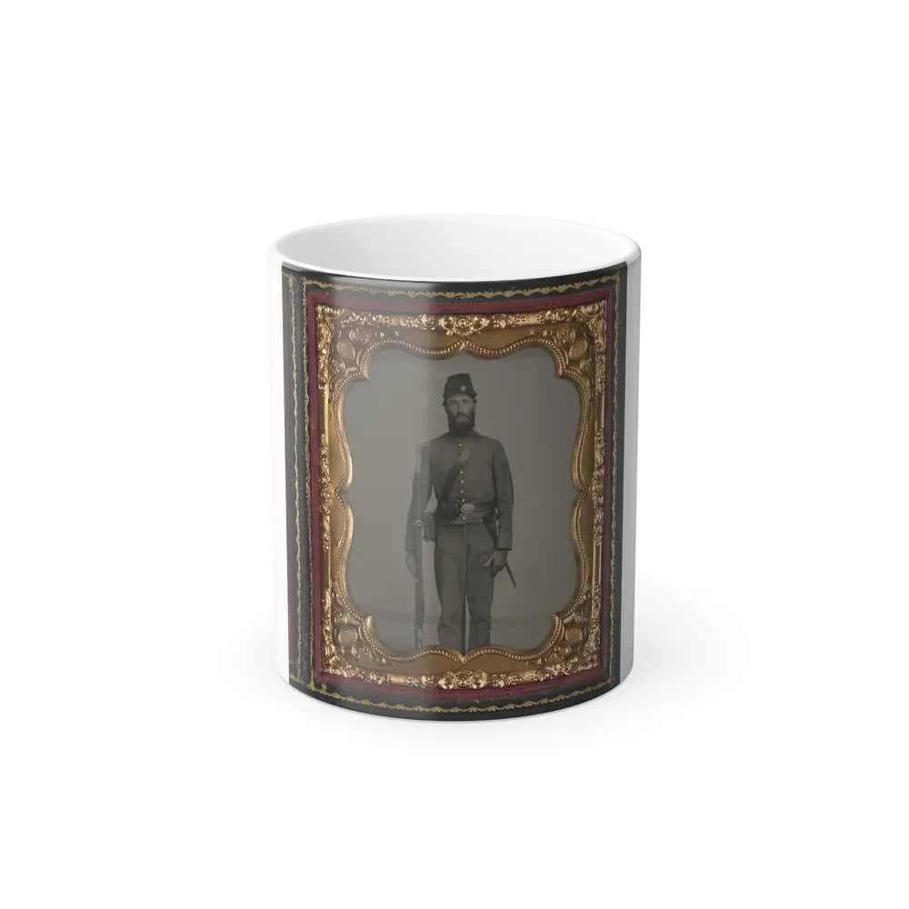 Unidentified Soldier in Union Uniform and Ohio Volunteer Militia Belt Buckle With Bayoneted Musket (U.S. Civil War) Color Changing Coffee Mug 11oz-11oz-Go Mug Yourself