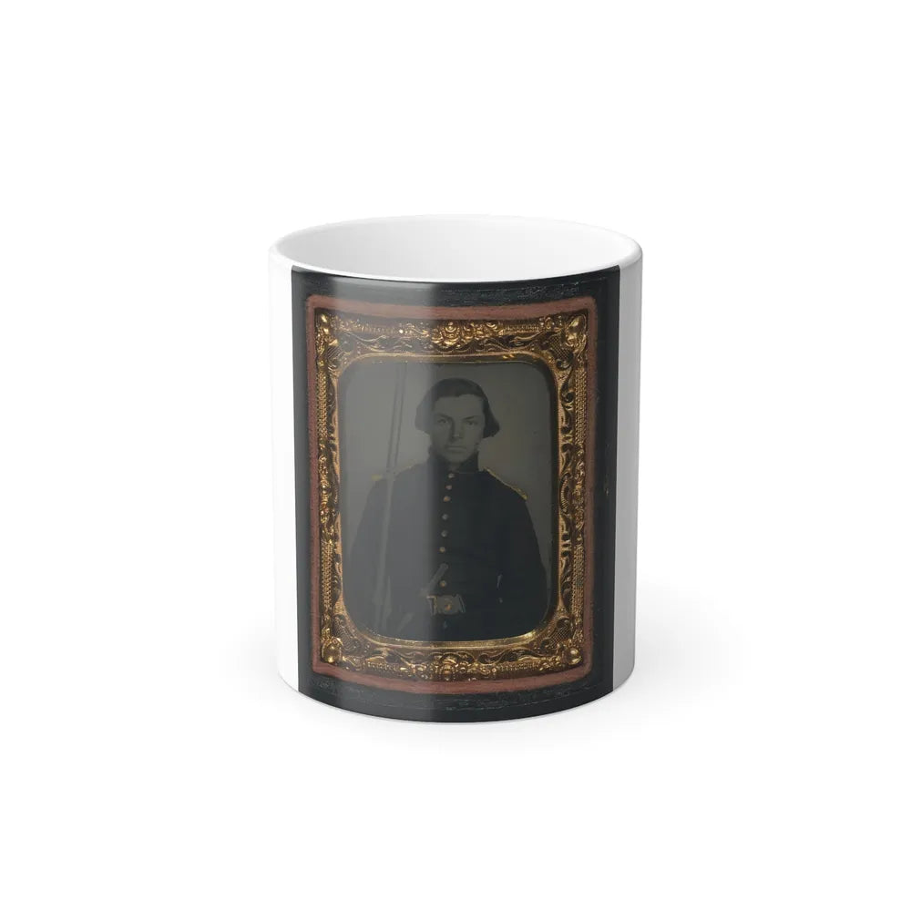 Unidentified Soldier in Union Uniform and Shoulder Scales With Musket and Knife (U.S. Civil War) Color Changing Coffee Mug 11oz-11oz-Go Mug Yourself
