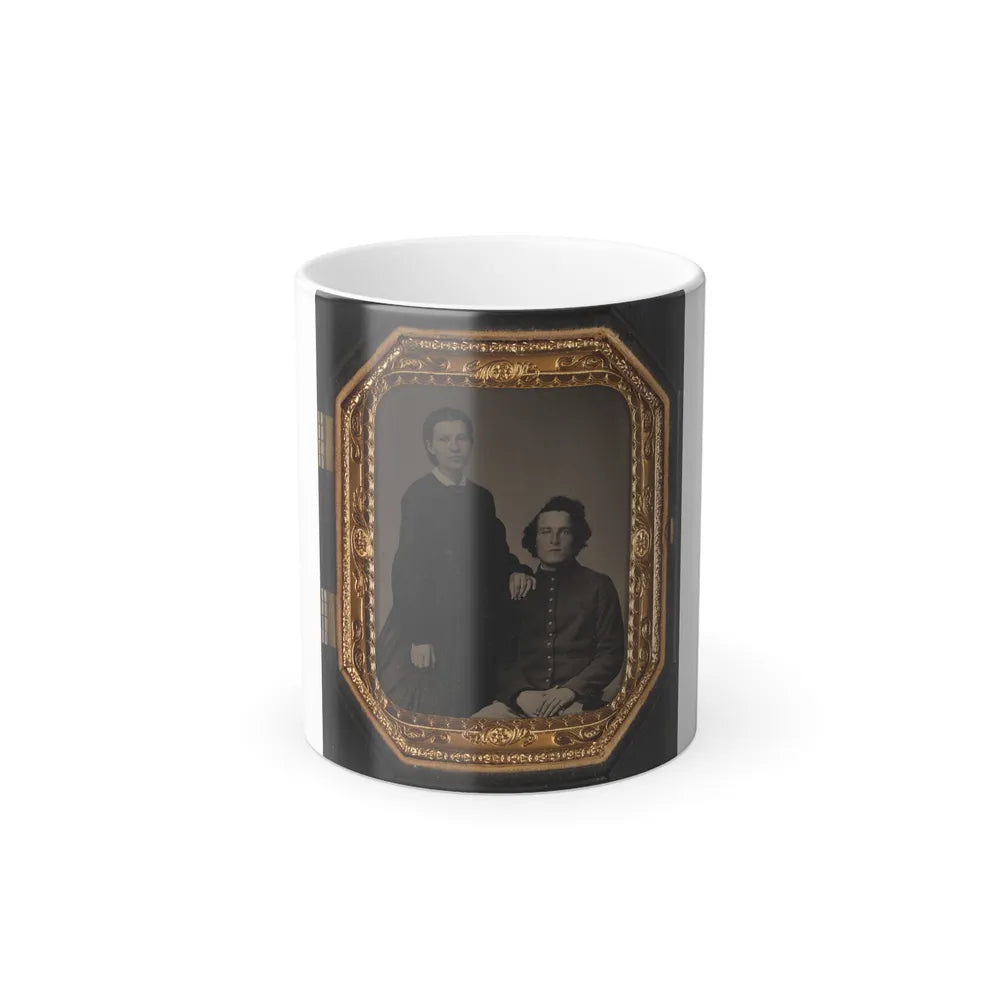 Unidentified Soldier in Union Uniform and Unidentified Woman(3) (U.S. Civil War) Color Changing Coffee Mug 11oz-11oz-Go Mug Yourself