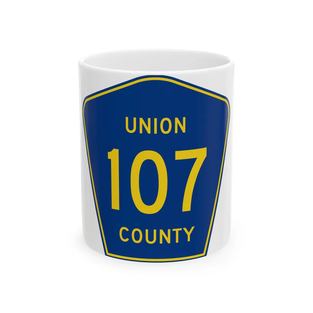 Union County Route 107 MS (Mississippi) (Road Sign) White Coffee Mug 11oz - Go Mug Yourself