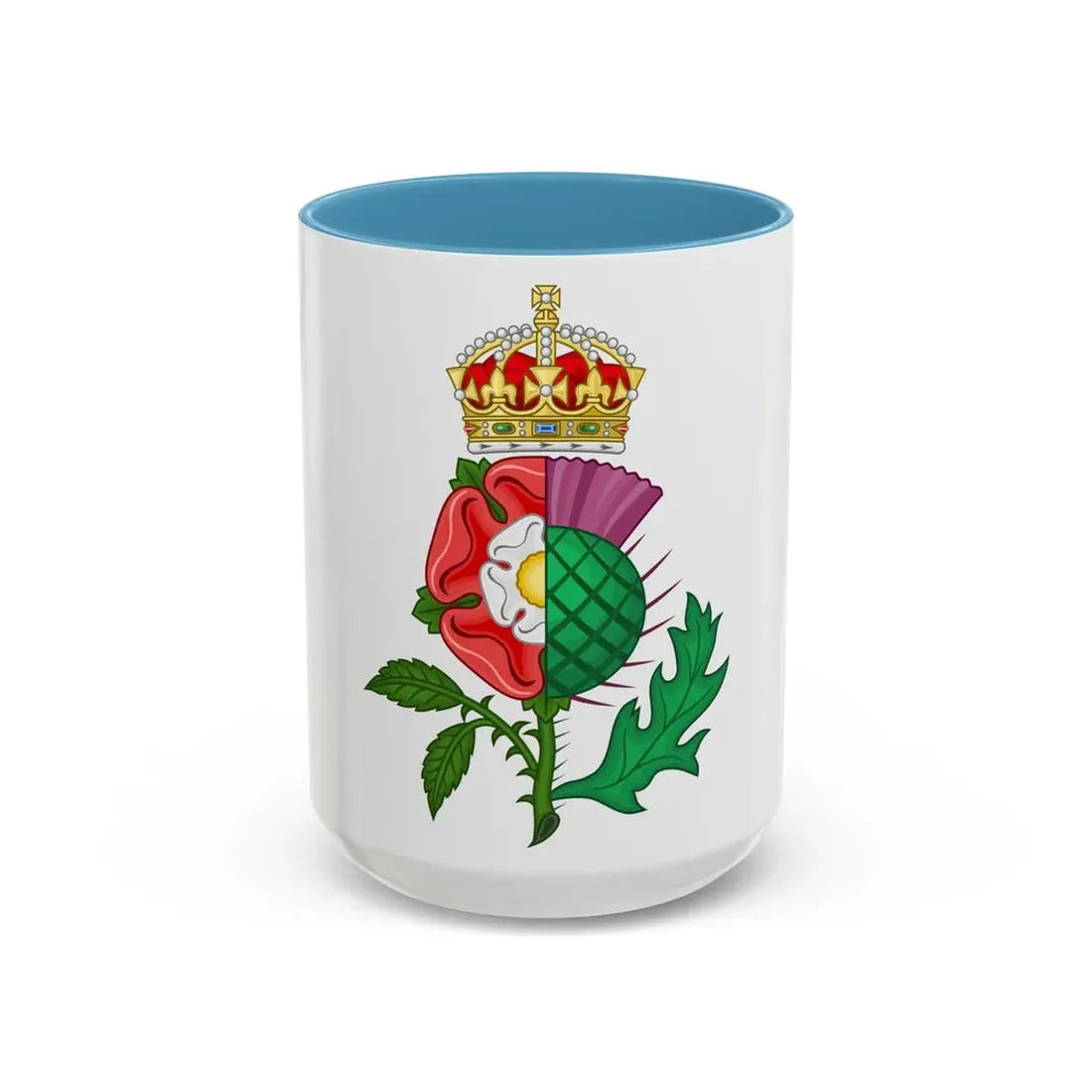 Union of the Crowns Royal Badge - Accent Coffee Mug 15oz Light Blue - Go Mug Yourself