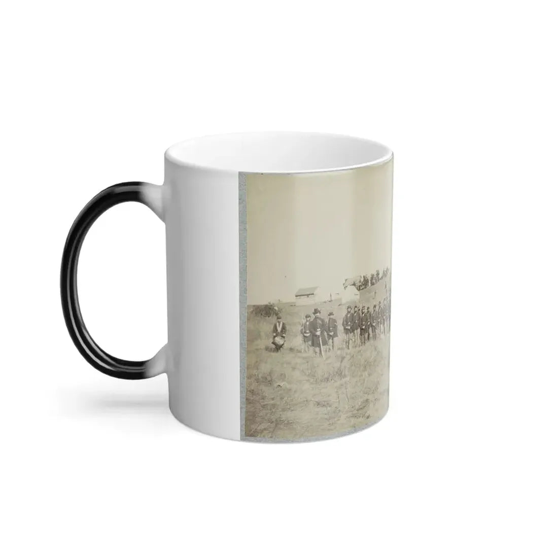 Union Soldiers Lined Up in the Field With Tents in the Background (U.S. Civil War) Color Changing Coffee Mug 11oz - Go Mug Yourself