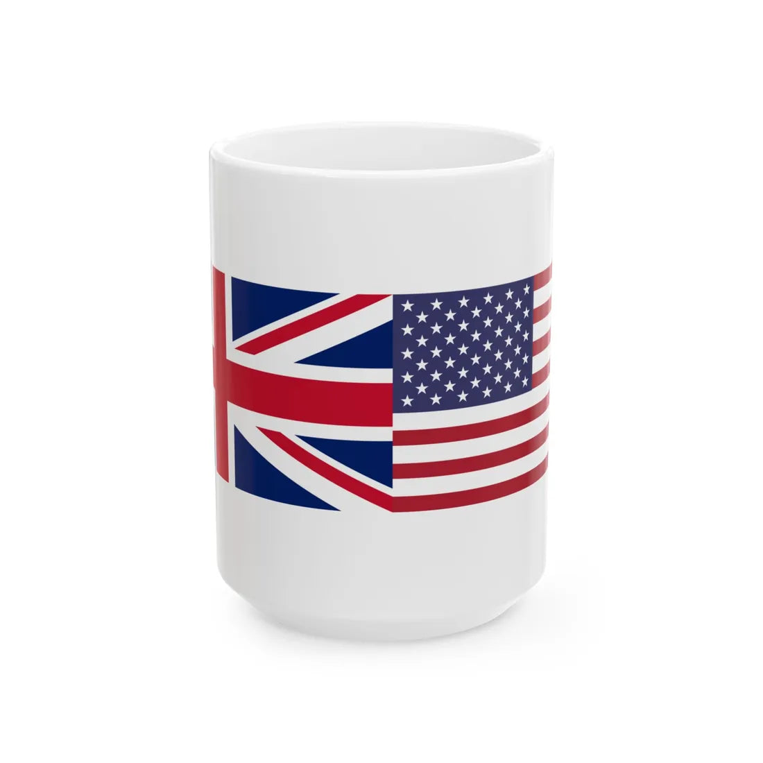 United Kingdom and United States flags (United Kingdom) White Coffee Mug 15oz - Go Mug Yourself