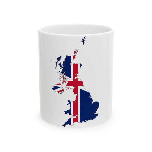 United Kingdom-Flagmap (United Kingdom) White Coffee Mug 11oz - Go Mug Yourself