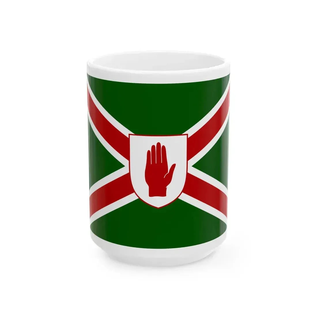 United northern ireland flag shield (Ireland) White Coffee Mug 15oz - Go Mug Yourself