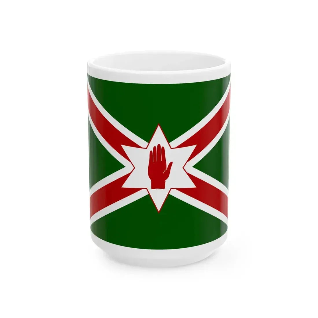 United Saint Patricks flag for Northern Ireland (Ireland) White Coffee Mug 15oz - Go Mug Yourself