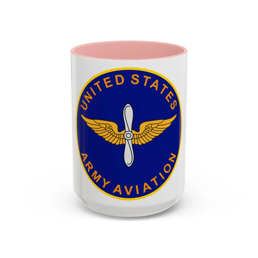 United States Aviation Branch (U.S. Army) Accent Coffee Mug 15oz Pink - Go Mug Yourself