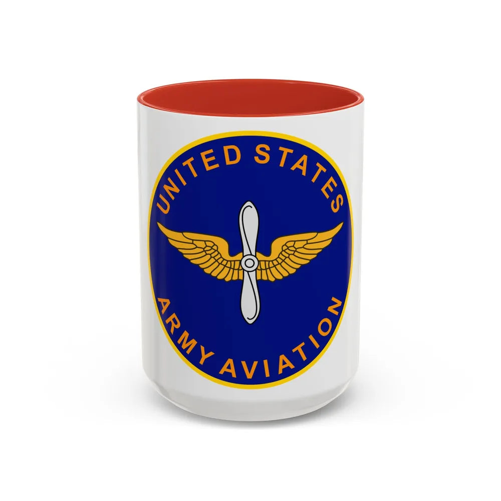 United States Aviation Branch (U.S. Army) Accent Coffee Mug 15oz Red - Go Mug Yourself