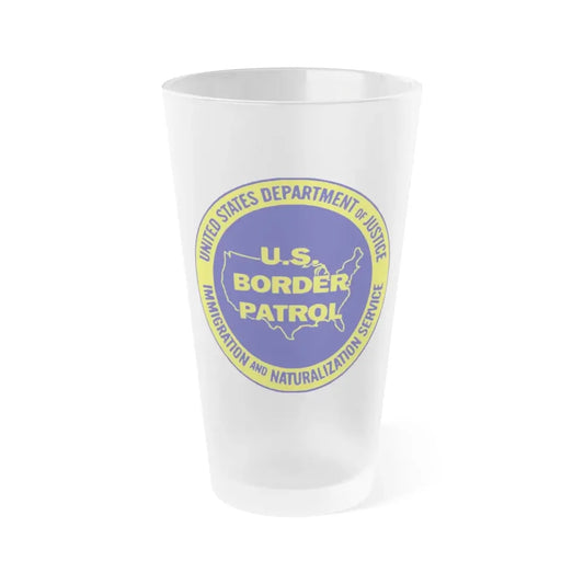 United States Border Patrol v3 - Frosted Pint Glass 16oz 16oz Frosted - Go Mug Yourself