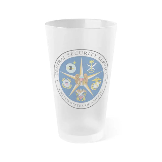 United States Central Security Service CSS - Frosted Pint Glass 16oz 16oz Frosted - Go Mug Yourself
