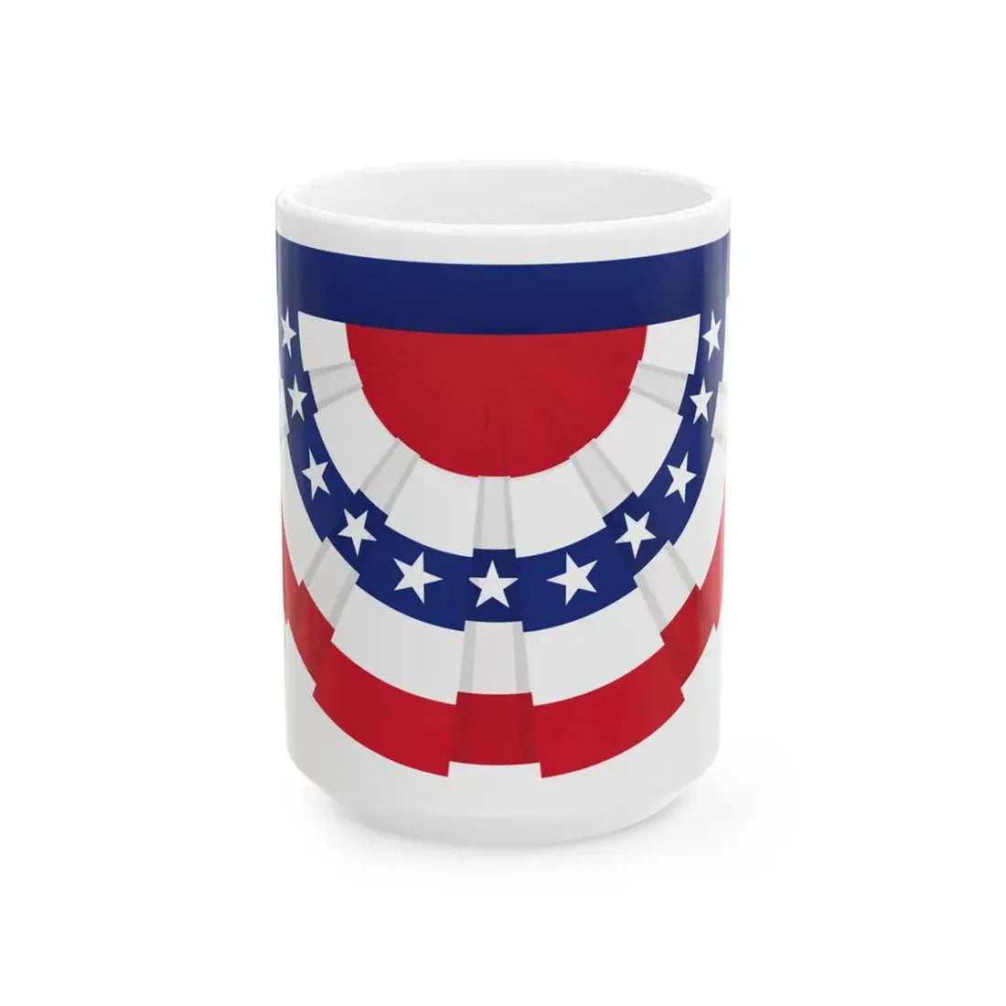 United States flag bunting (United States) White Coffee Mug 15oz - Go Mug Yourself