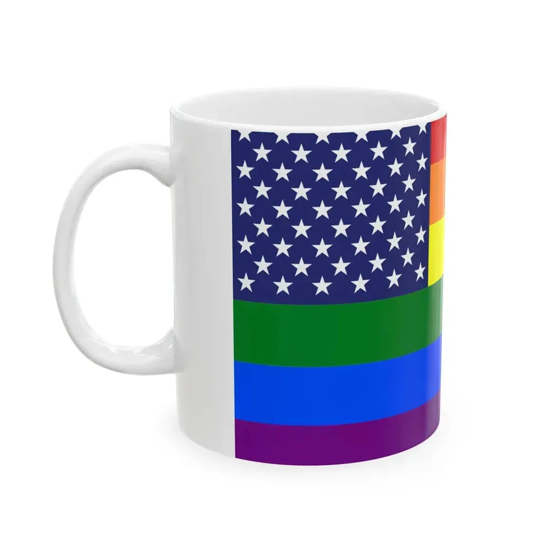 United States Gay flag (United States) White Coffee Mug - Go Mug Yourself