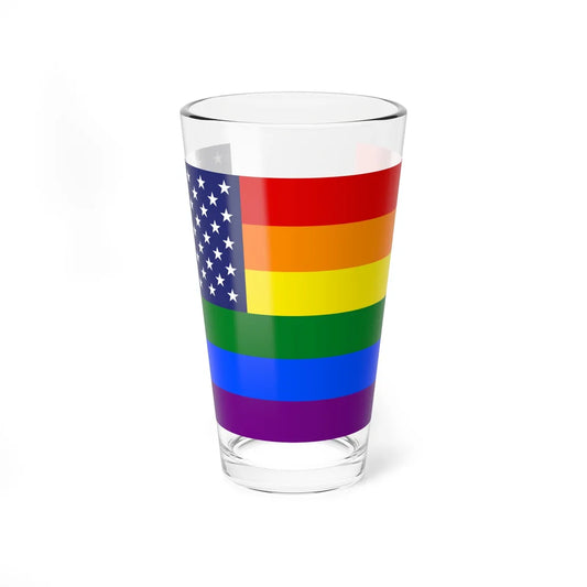 United States Gay Pride flag (United States) Pint Glass 16oz 16oz - Go Mug Yourself