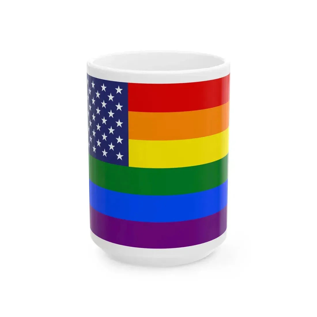 United States Gay Pride flag (United States) White Coffee Mug 15oz - Go Mug Yourself