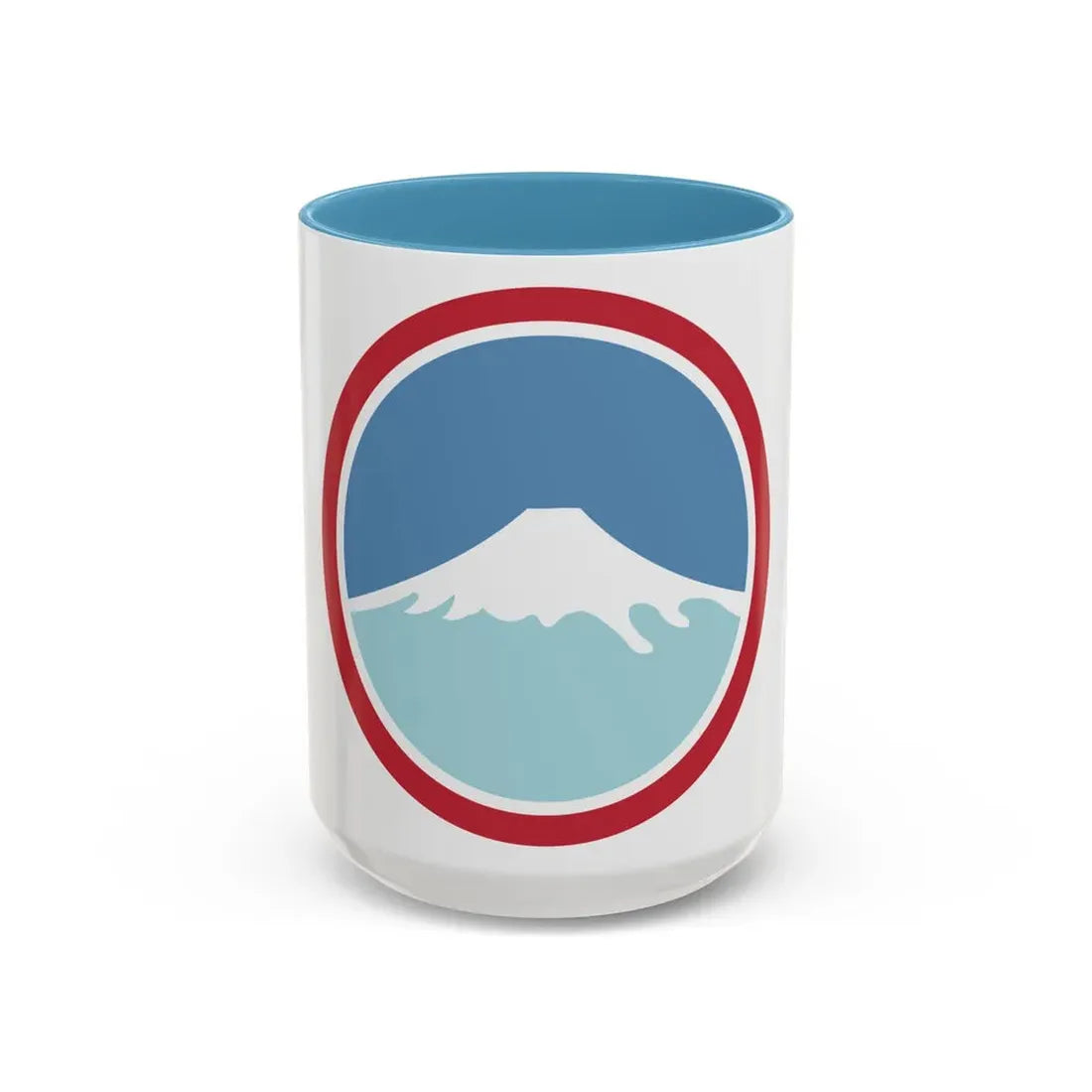 United States Japan Shoulder sleeve insignia (U.S. Army) Accent Coffee Mug 15oz Light Blue - Go Mug Yourself