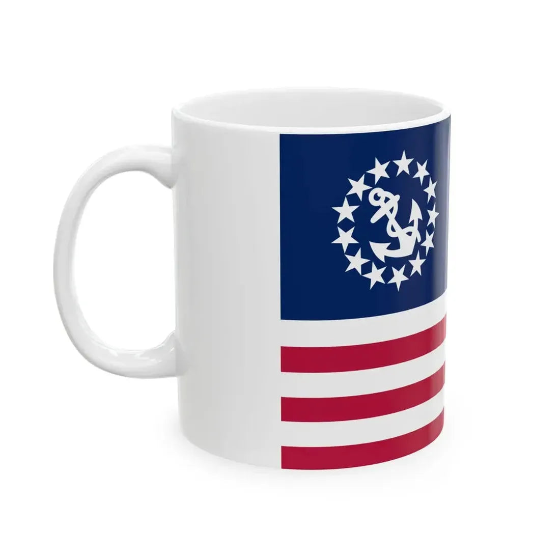 United States yacht flag (United States) White Coffee Mug - Go Mug Yourself