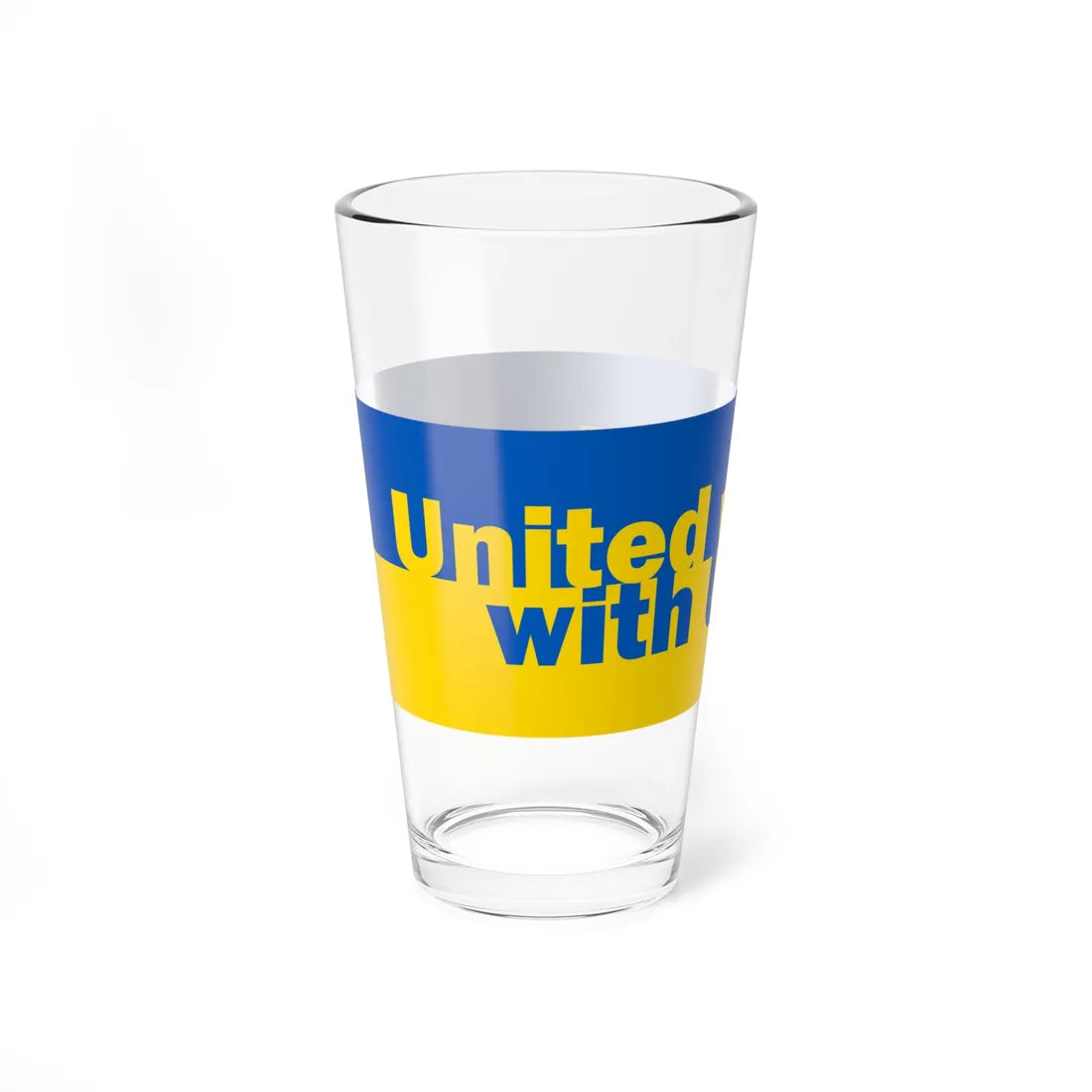 United we stand with Ukraine banner (Ukraine) Pint Glass 16oz - Go Mug Yourself