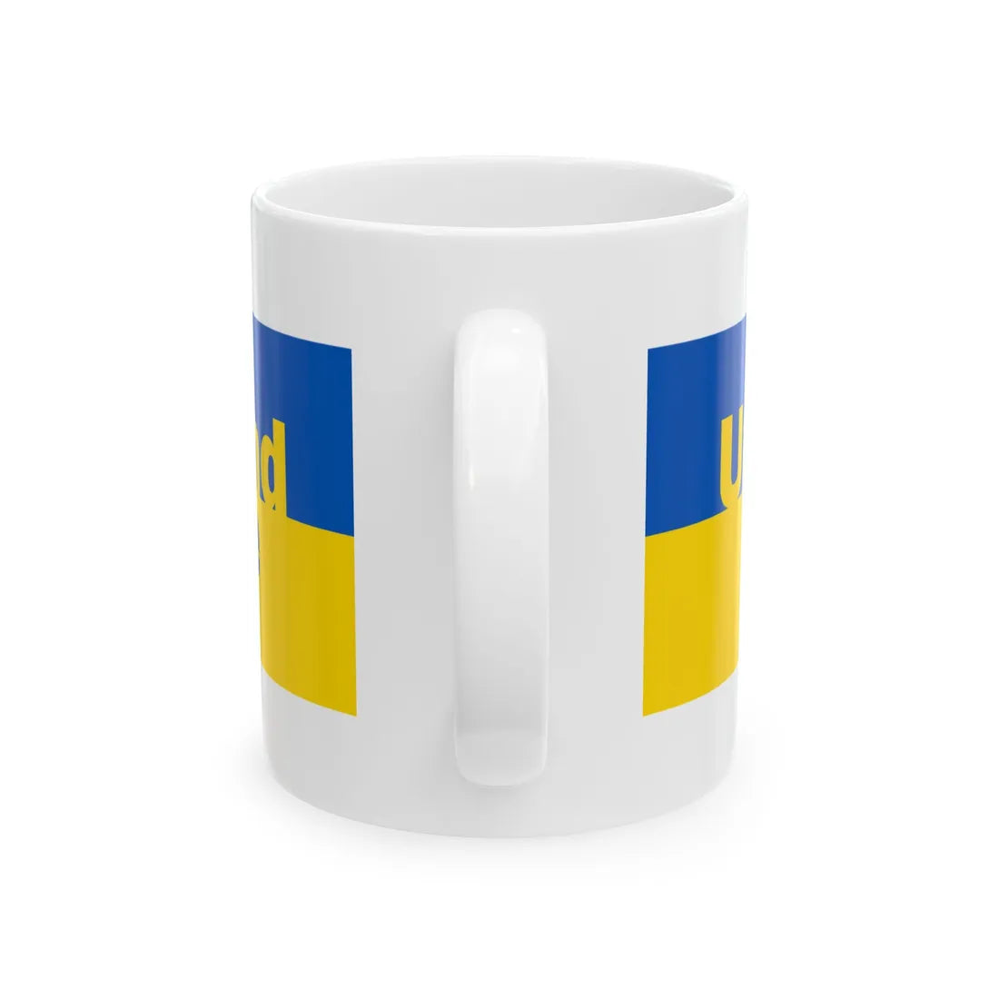 United we stand with Ukraine banner (Ukraine) White Coffee Mug - Go Mug Yourself