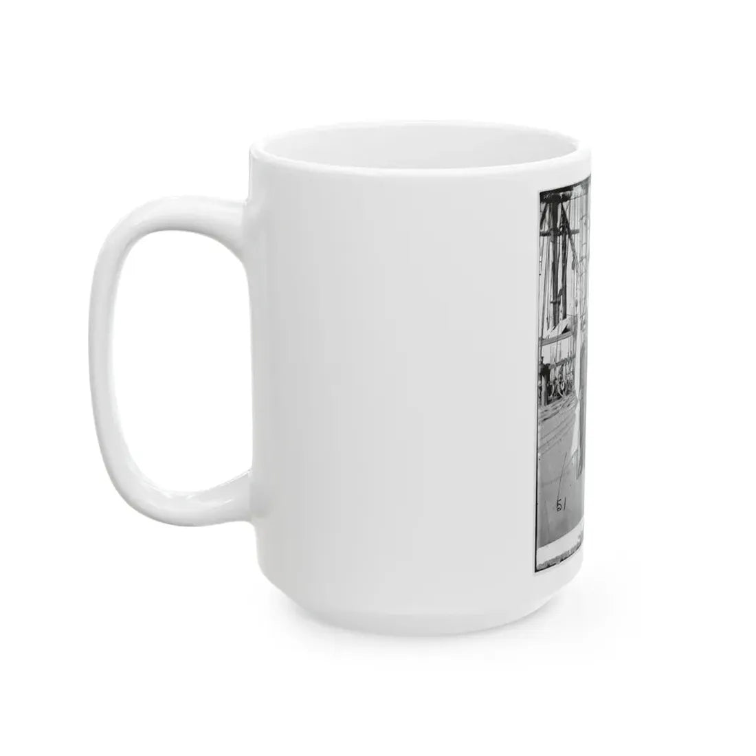 Unknown Location. Signalmen Of Rear Admiral John A. Dahlgren's Flagship Receiving A Message From The Georgia Shore (U.S. Civil War) White Coffee Mug - Go Mug Yourself