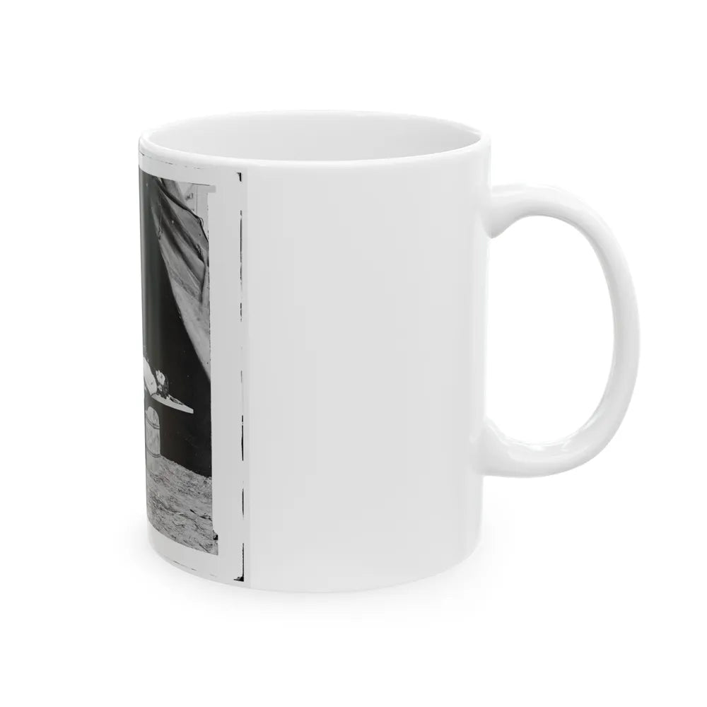 Unknown Location. Embalming Surgeon At Work On Soldier's Body (U.S. Civil War) White Coffee Mug-Go Mug Yourself