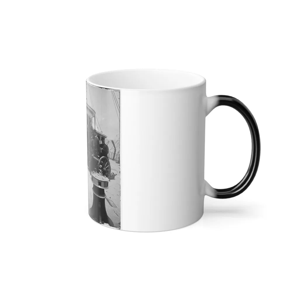 Unknown Location. Officers of the U.S.S. Philadelphia Before Pilot-House (U.S. Civil War) Color Changing Coffee Mug 11oz-Go Mug Yourself