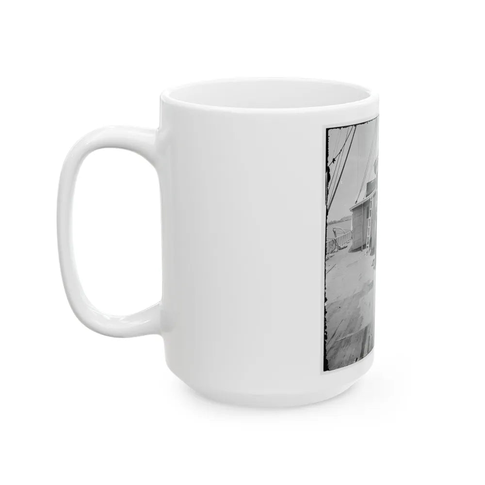 Unknown Location. Officers Of The U.S.S. Philadelphia Before Pilot-House (U.S. Civil War) White Coffee Mug-Go Mug Yourself