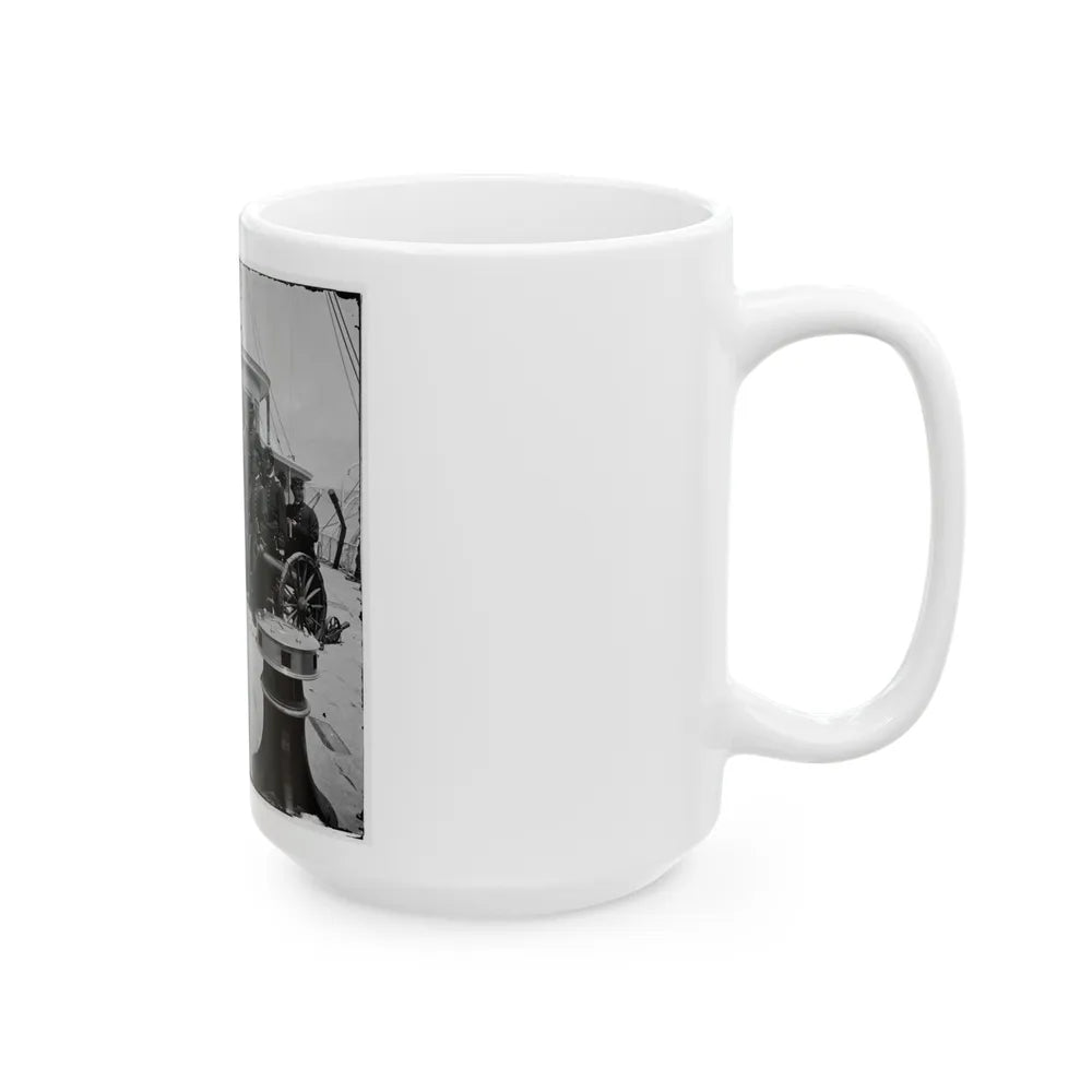 Unknown Location. Officers Of The U.S.S. Philadelphia Before Pilot-House (U.S. Civil War) White Coffee Mug-Go Mug Yourself