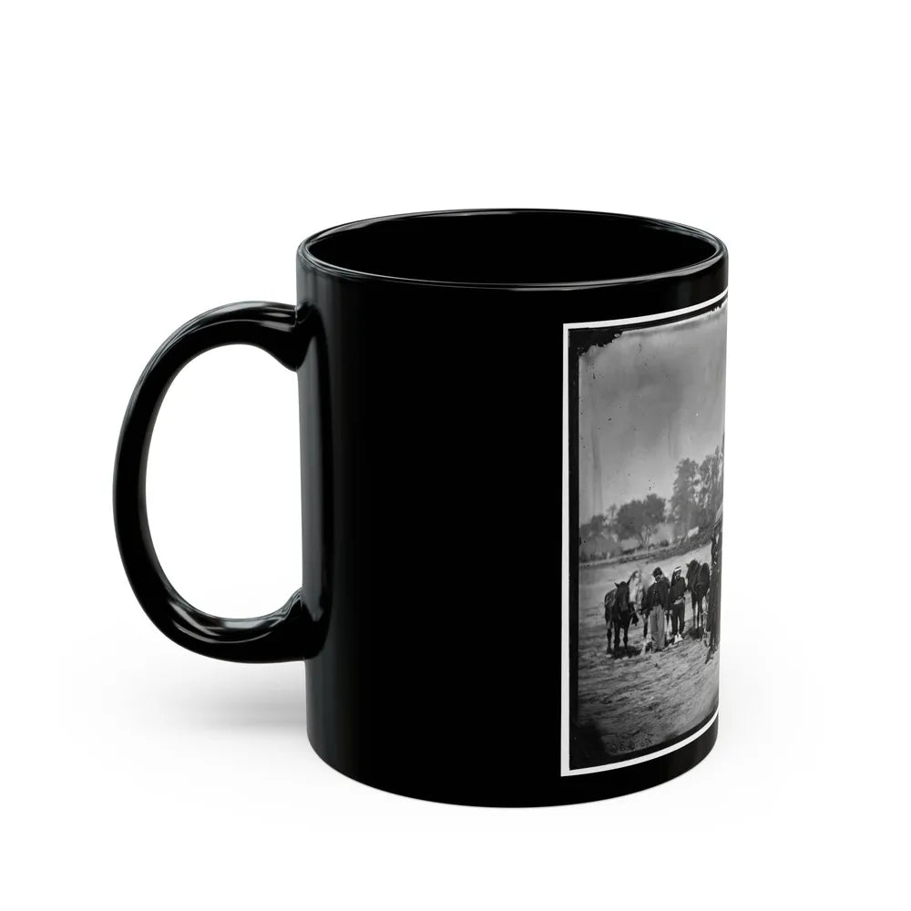 Unknown Location. Zouave Ambulance Crew Demonstrating Removal Of Wounded Soldiers From The Field; Another View (U.S. Civil War) Black Coffee Mug-Go Mug Yourself
