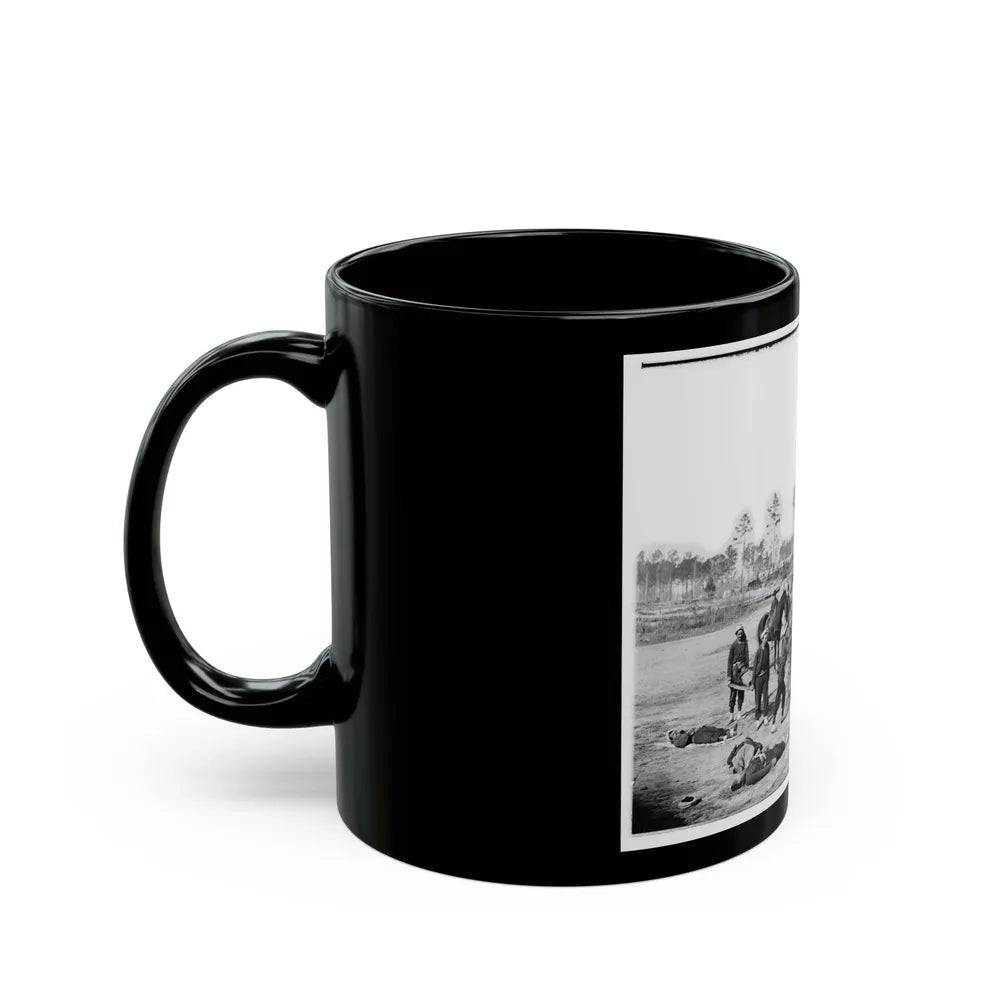 Unknown Location. Zouave Ambulance Crew Demonstrating Removal Of Wounded Soldiers From The Field (U.S. Civil War) Black Coffee Mug-Go Mug Yourself