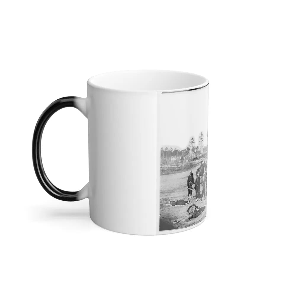 Unknown Location. Zouave Ambulance Crew Demonstrating Removal of Wounded Soldiers From the Field (U.S. Civil War) Color Changing Coffee Mug 11oz-Go Mug Yourself