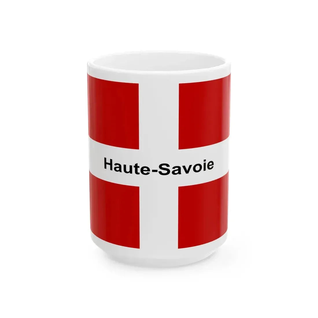 Unofficial Flag of Haute-Savoie (France) White Coffee Mug 15oz - Go Mug Yourself