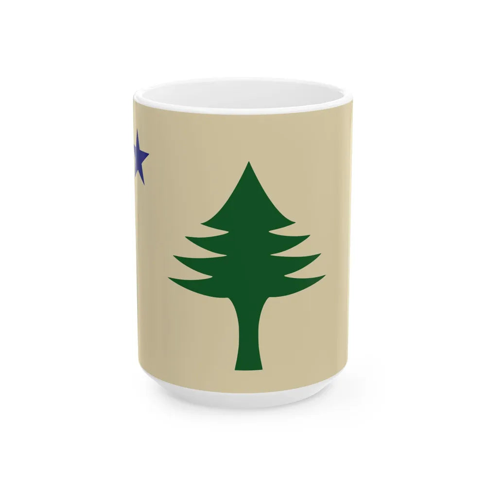 Unofficial flag of Maine (United States) White Coffee Mug 15oz - Go Mug Yourself