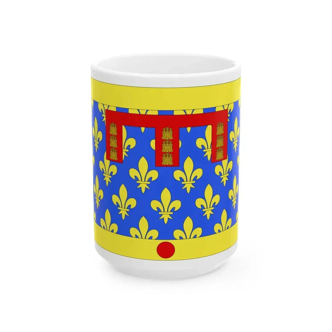 Unofficial Flag of Pas-De-Calais (France) White Coffee Mug 15oz - Go Mug Yourself