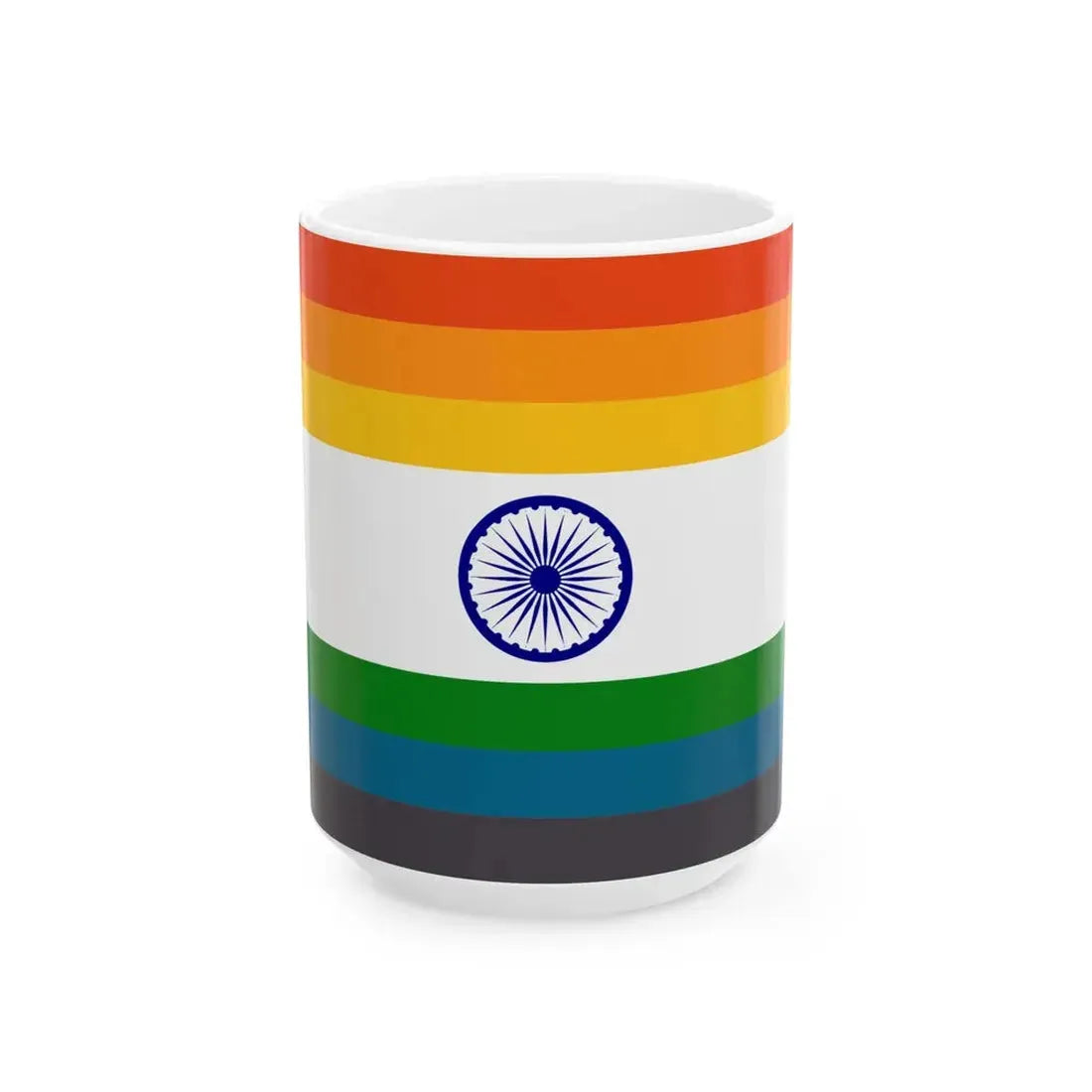 Unofficial Pride flag India (India) White Coffee Mug 15oz - Go Mug Yourself