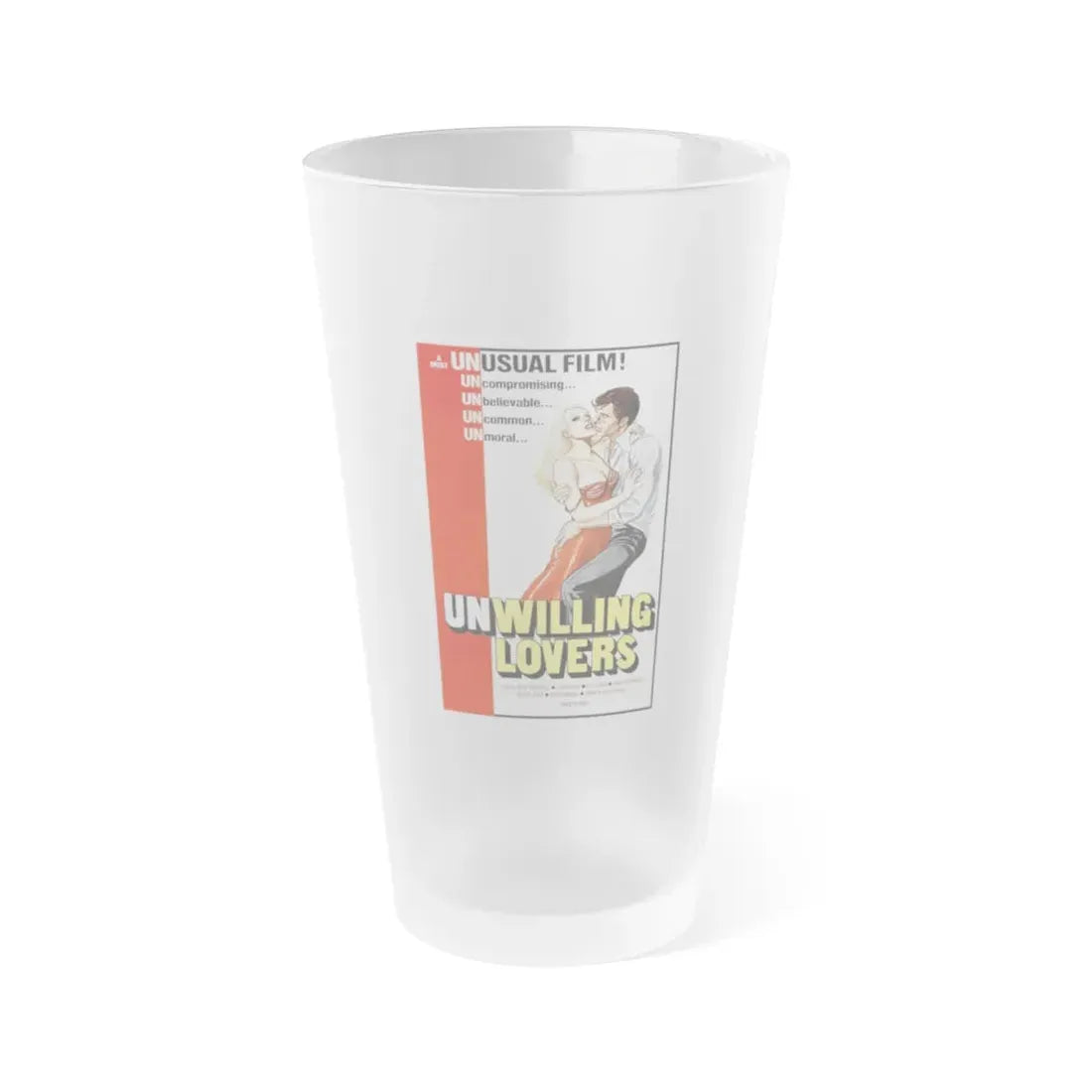 UNWILLING LOVERS 1977 Movie Poster - Frosted Pint Glass 16oz 16oz Frosted - Go Mug Yourself