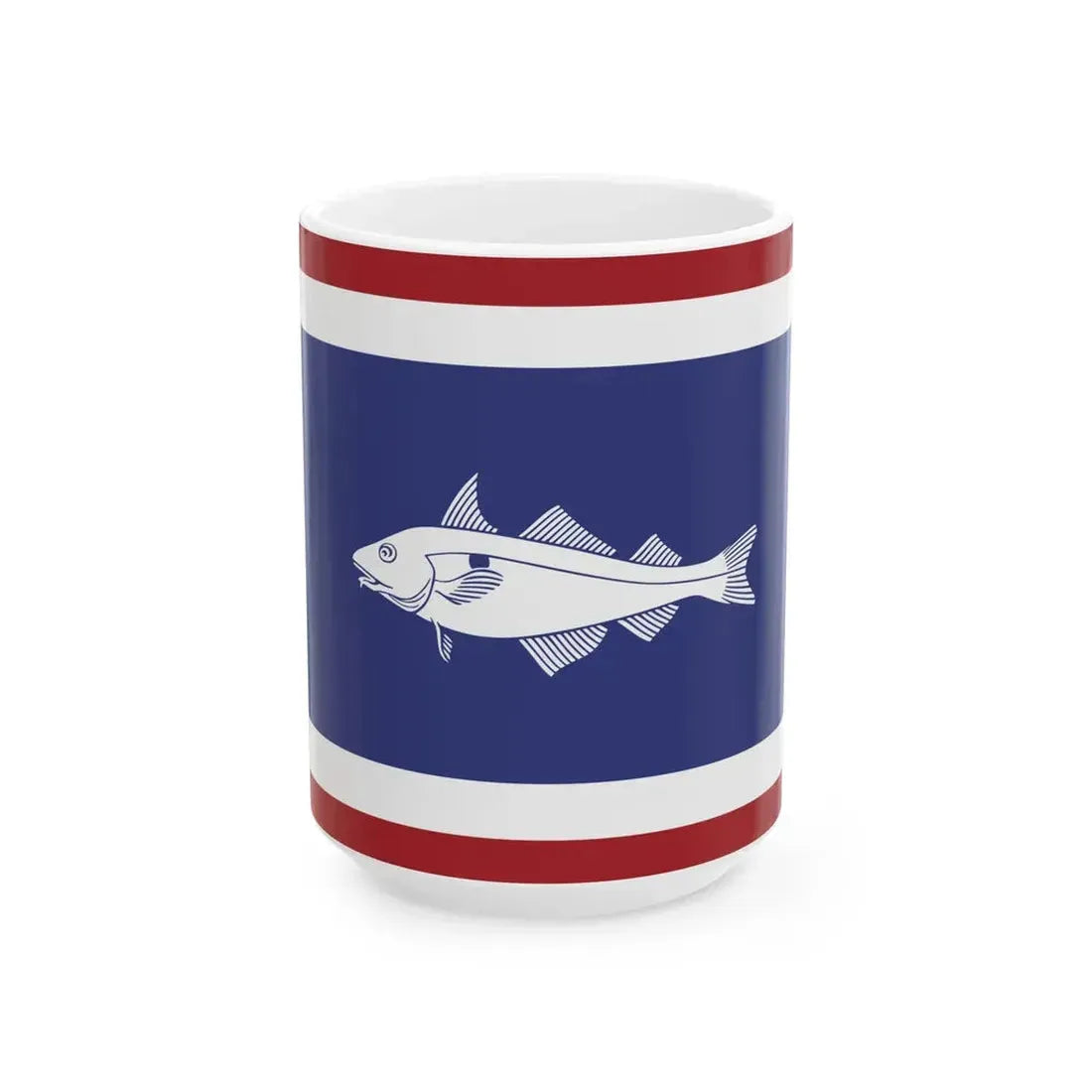 Urker vlag met schelvis 25-12-2016 (Netherlands) White Coffee Mug 15oz - Go Mug Yourself