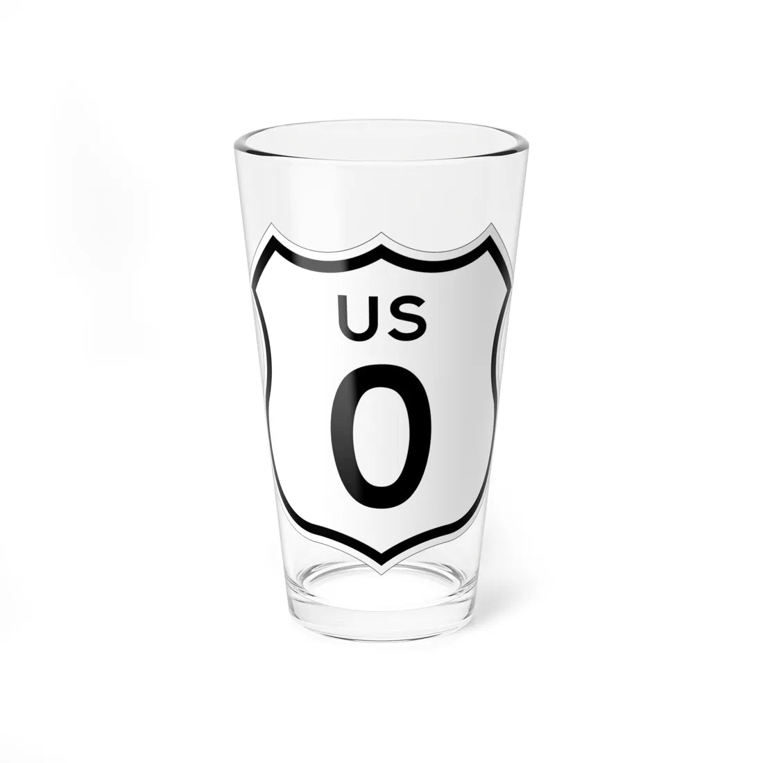 US 0 1961 cutout template (California) (Road Sign) Pint Glss 16oz 16oz - Go Mug Yourself