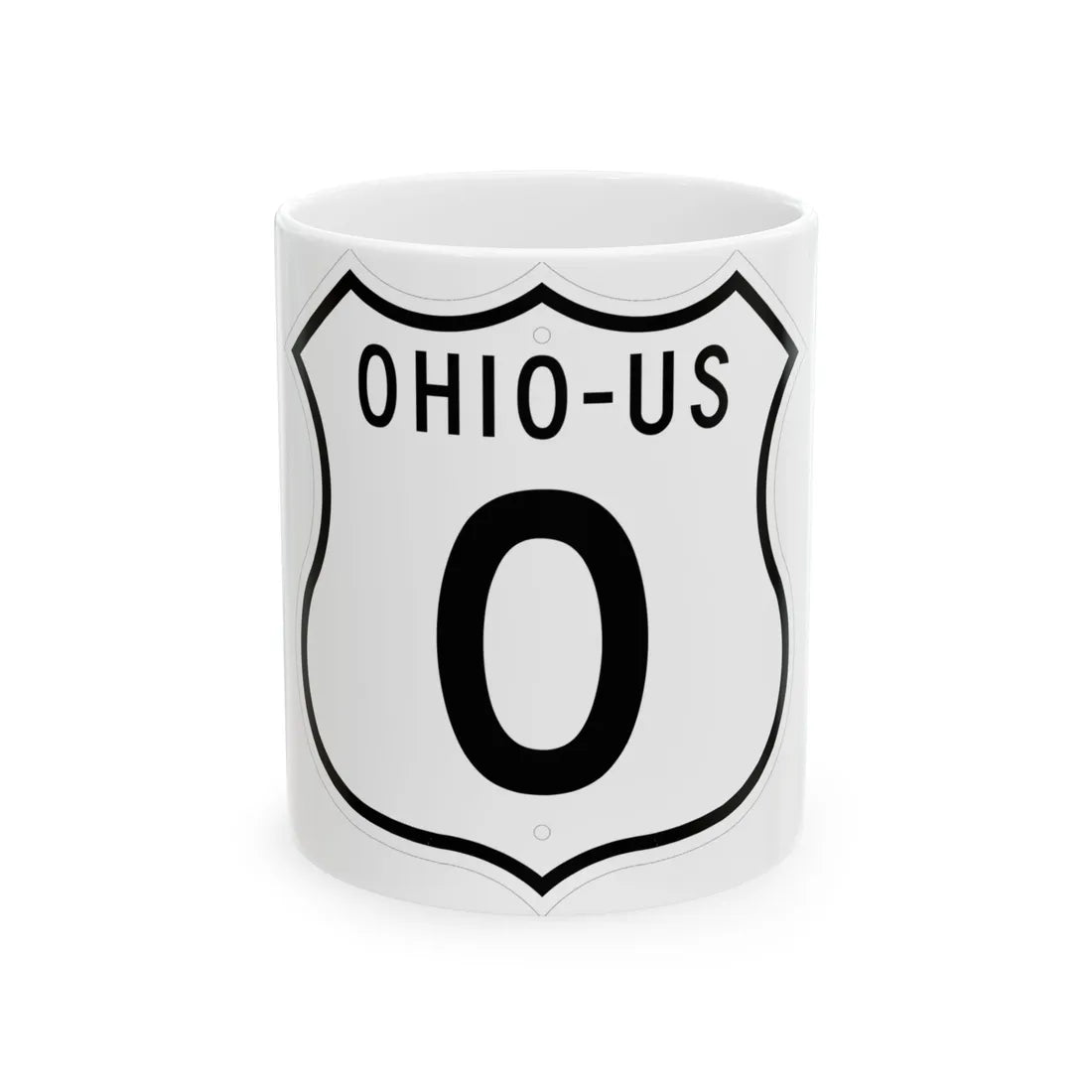US 0 Ohio 1955 (Ohio) (Road Sign) White Coffee Mug 11oz - Go Mug Yourself