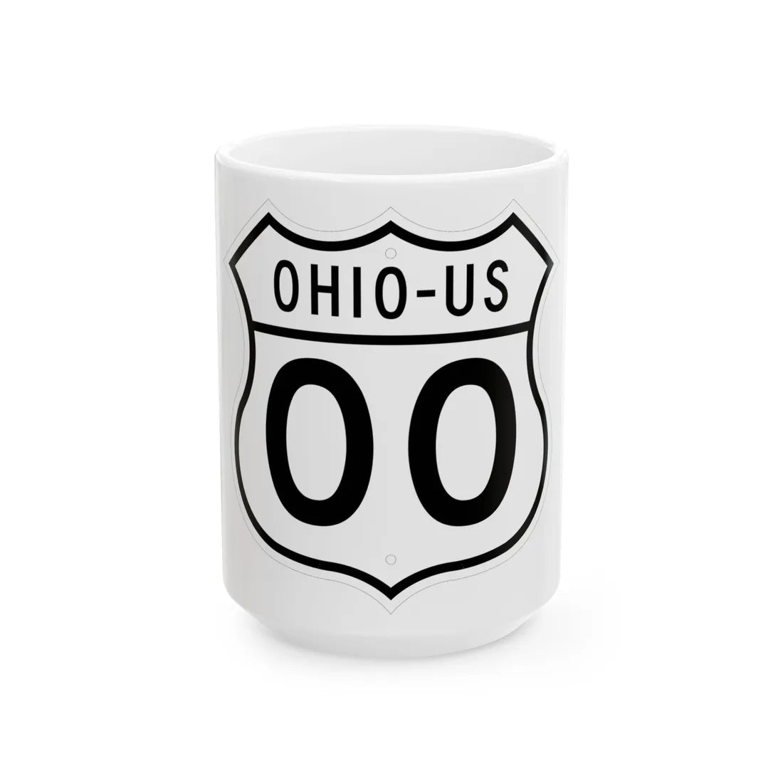 US 00 Ohio 1948 (Ohio) (Road Sign) White Coffee Mug 15oz - Go Mug Yourself