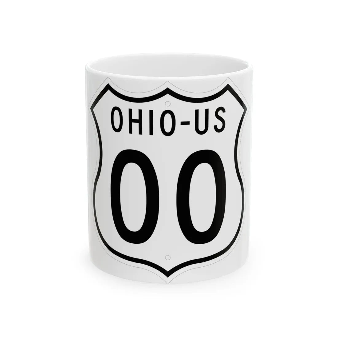 US 00 Ohio 1955 (Ohio) (Road Sign) White Coffee Mug 11oz - Go Mug Yourself